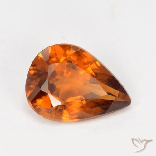 Granate hessonita naranja natural de 1,22 ct, en forma de pera, VS-SI