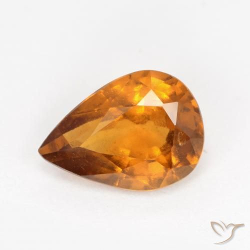 1.20ct Natural Naranja medio granate hessonita, En forma de pera, VS-SI