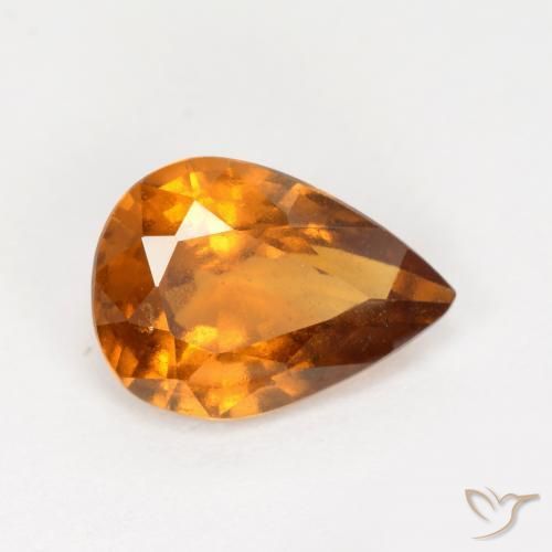 granate hessonita Naranja medio natural de 1.20 ct, En forma de pera, VS-SI