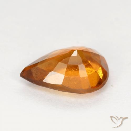 granate hessonita Naranja medio natural de 1.20 ct, En forma de pera, VS-SI