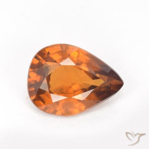 1.20ct Natural Naranja terroso granate hessonita, En forma de pera, VS-SI