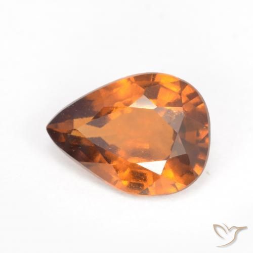 granate hessonita Naranja terroso natural de 1.20 ct, En forma de pera, VS-SI