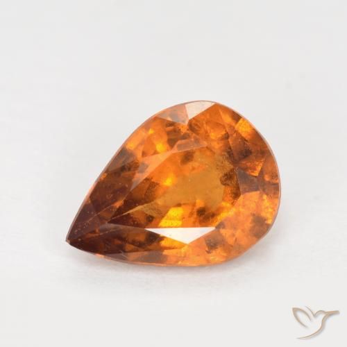 1.17ct Natural Naranja oscuro granate hessonita, En forma de pera, VS-SI