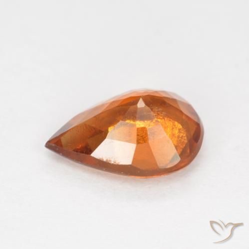 granate hessonita Naranja oscuro natural de 1.17 ct, En forma de pera, VS-SI