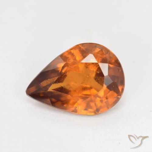 1.14ct Natural Naranja oscuro medio granate hessonita, En forma de pera, VS-SI