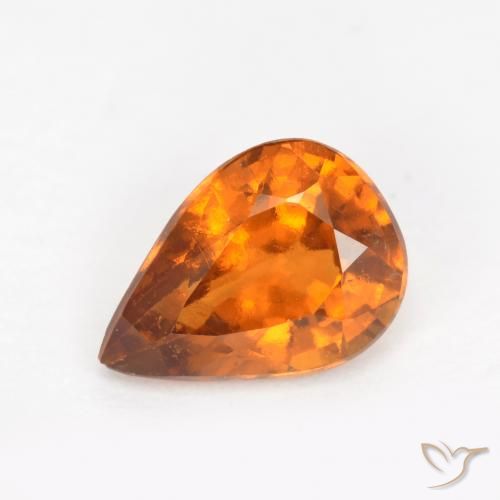 1.21ct Natural Naranja terroso granate hessonita, En forma de pera, VS-SI