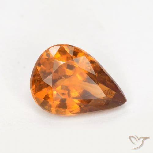 granate hessonita Naranja terroso natural de 1.21 ct, En forma de pera, VS-SI
