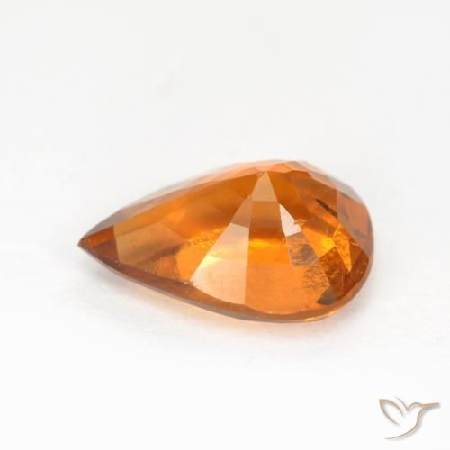 granate hessonita Naranja terroso natural de 1.21 ct, En forma de pera, VS-SI