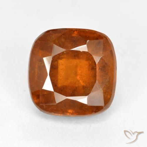 2.29ct Natural Naranja oscuro medio Granate Hessonita, Forma Cojín, VS-SI