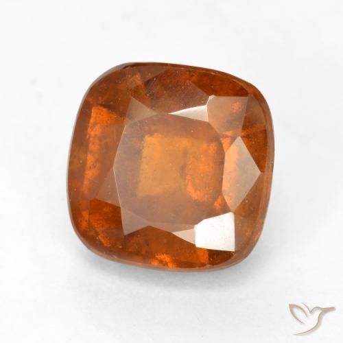 granate hessonita Naranja oscuro medio natural de 2.29 ct, Forma Cojín, VS-SI