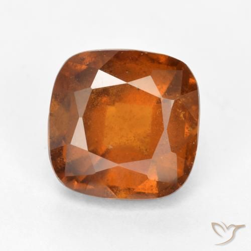 2.05ct Natural Naranja oscuro medio granate hessonita, Forma Cojín, VS-SI