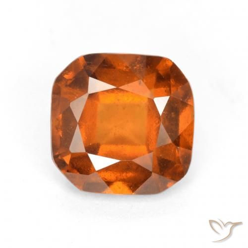1.65ct Natural Naranja oscuro Granate Hessonita, corte esmeralda, VS-SI