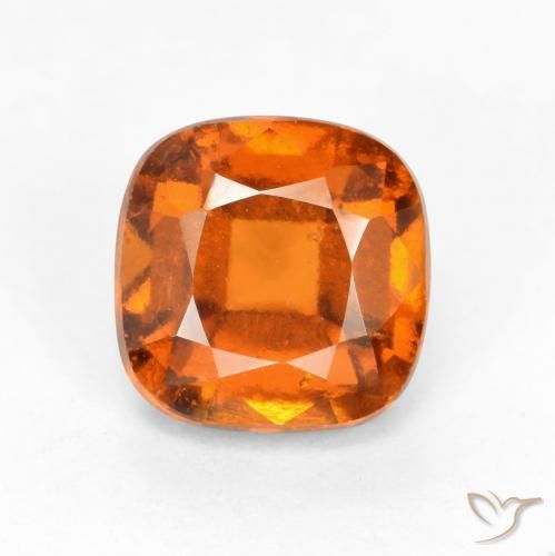 2.10ct Natural Naranja medio granate hessonita, Forma Cojín, VS
