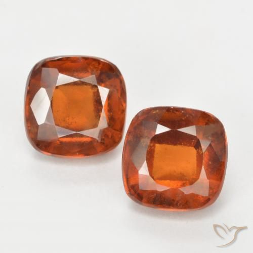4.62ctw Natural Naranja medio Granate Hessonita, Forma Cojín, VS-SI