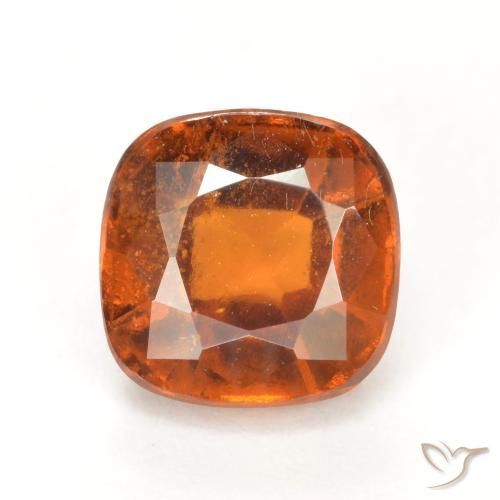 2.41ct Natural Naranja oscuro granate hessonita, Forma Cojín, VS-SI