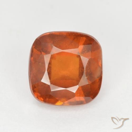 2.07ct Natural Naranja oscuro granate hessonita, Forma Cojín, SI