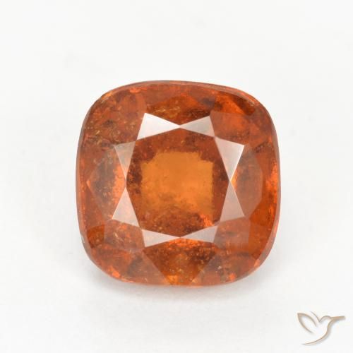 2.12ct Natural Naranja oscuro granate hessonita, Forma Cojín, SI