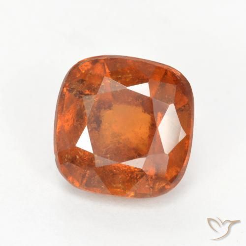 granate hessonita Naranja oscuro natural de 2.12 ct, Forma Cojín, SI