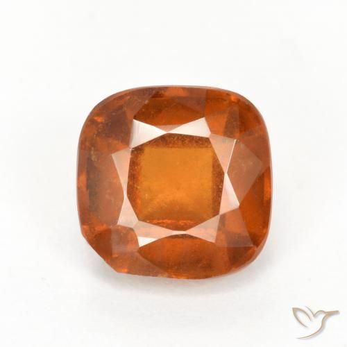 2.07ct Natural Naranja oscuro granate hessonita, Forma Cojín, VS-SI