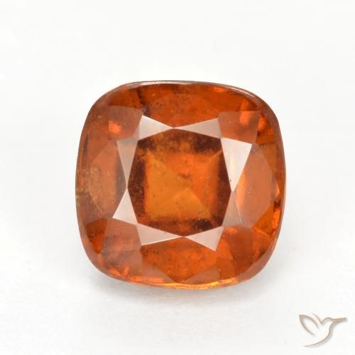 2.51ct Natural Ámbar naranja granate hessonita, Forma Cojín, VS-SI