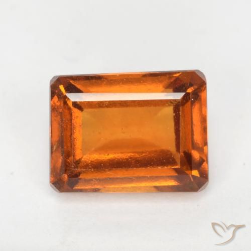 2.16ct Natural Naranja medio granate hessonita, corte esmeralda, VS