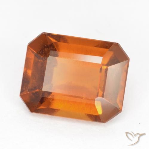 2.36ct Natural Naranja oscuro medio Granate Hessonita, corte esmeralda, VS