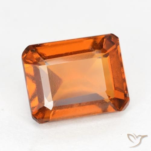 2.12ct Natural Naranja oscuro granate hessonita, corte esmeralda, VS