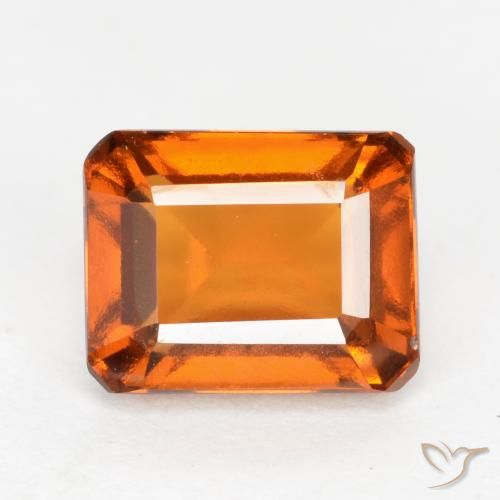 granate hessonita Naranja oscuro natural de 2.12 ct, Corte Octágono / Esmeralda, VS