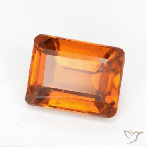2.13ct Natural Naranja oscuro Granate Hessonita, corte esmeralda, VS-SI