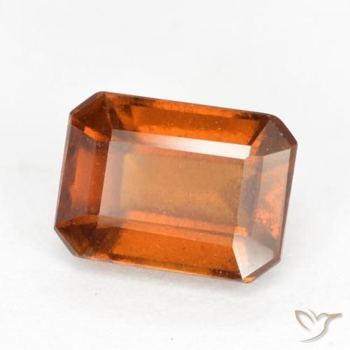 2.21ct Natural Naranja oscuro granate hessonita, corte esmeralda, SI