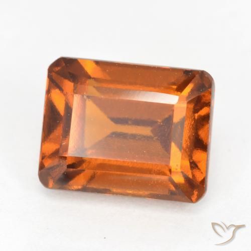 2.58ct Natural Naranja rojizo granate hessonita, corte esmeralda, VS