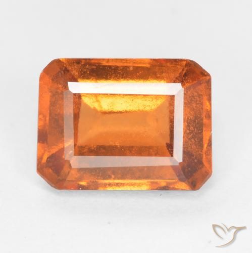 1.72ct Natural Ámbar naranja granate hessonita, corte esmeralda, SI