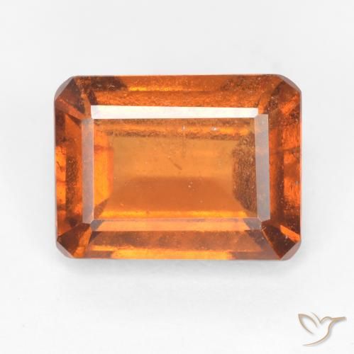 1.90ct Natural Naranja oscuro Granate Hessonita, corte esmeralda, SI