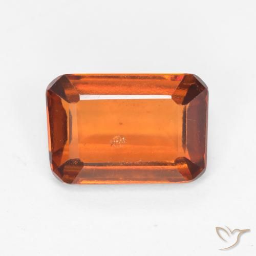2.18ct Natural Naranja oscuro granate hessonita, corte esmeralda, VS-SI