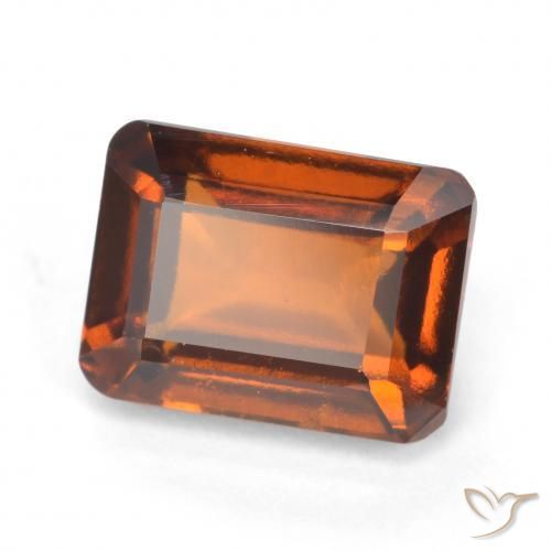 2.16ct Natural Naranja oscuro granate hessonita, corte esmeralda, VS-SI