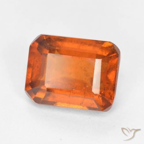 2.42ct Natural Naranja fuego granate hessonita, corte esmeralda, SI