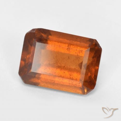 2.03ct Natural Naranja oscuro granate hessonita, corte esmeralda, SI