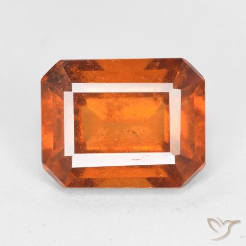 2.38ct Natural Naranja oscuro Granate Hessonita, corte esmeralda, SI