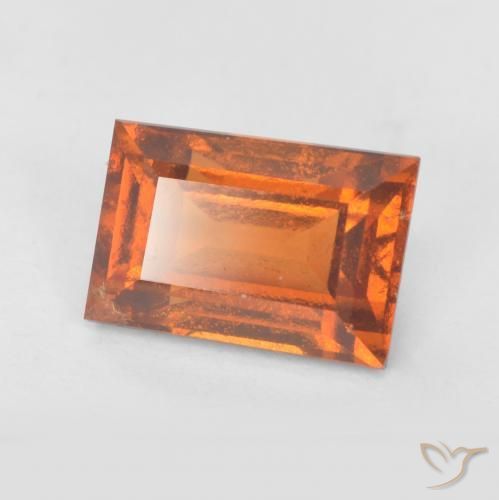 1.32ct Natural Naranja oscuro granate hessonita, Corte Baguette, SI