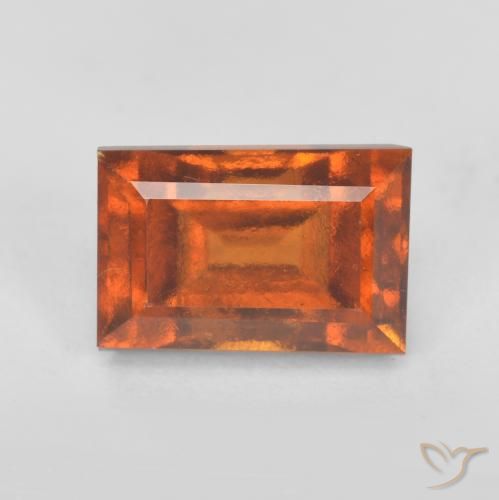 granate hessonita Naranja oscuro medio natural de 1.55 ct, Corte Baguette, VS