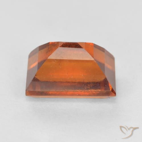 granate hessonita Naranja oscuro medio natural de 1.55 ct, Corte Baguette, VS