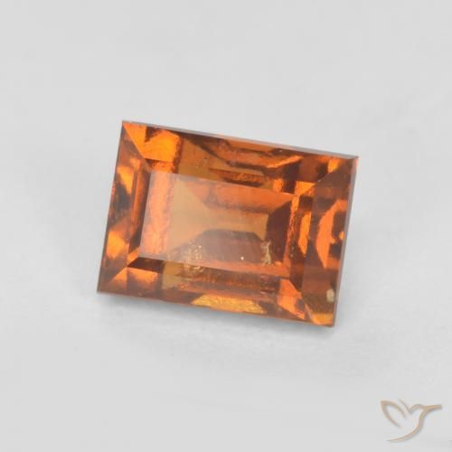 1.12ct Natural Naranja oscuro medio granate hessonita, Corte Baguette, SI