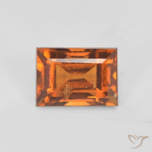granate hessonita Naranja oscuro medio natural de 1.12 ct, Corte Baguette, SI