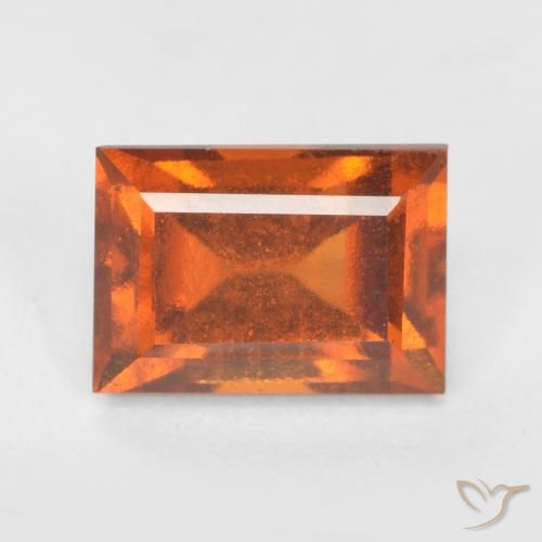 granate hessonita Naranja oscuro medio natural de 1.56 ct, Corte Baguette, VS