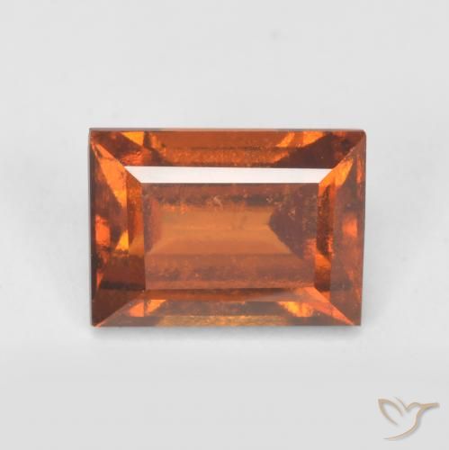 granate hessonita Naranja oscuro natural de 1.50 ct, Corte Baguette, VS