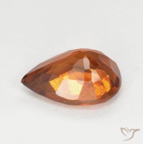 granate hessonita Naranja oscuro natural de 1.19 ct, En forma de pera, VS