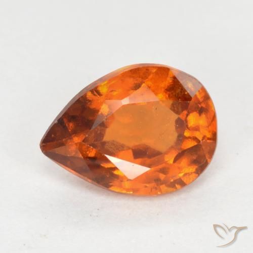 1.17ct Natural Naranja medio granate hessonita, En forma de pera, VS-SI