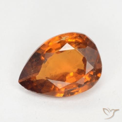 1.13ct Natural Naranja medio granate hessonita, En forma de pera, SI