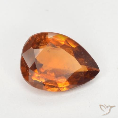 granate hessonita Naranja medio natural de 1.13 ct, En forma de pera, SI