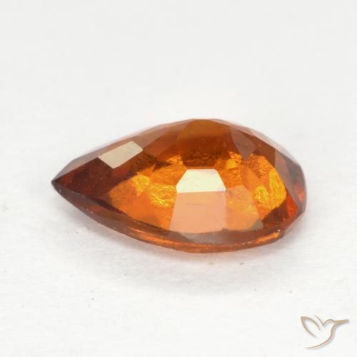 granate hessonita Naranja medio natural de 1.13 ct, En forma de pera, SI